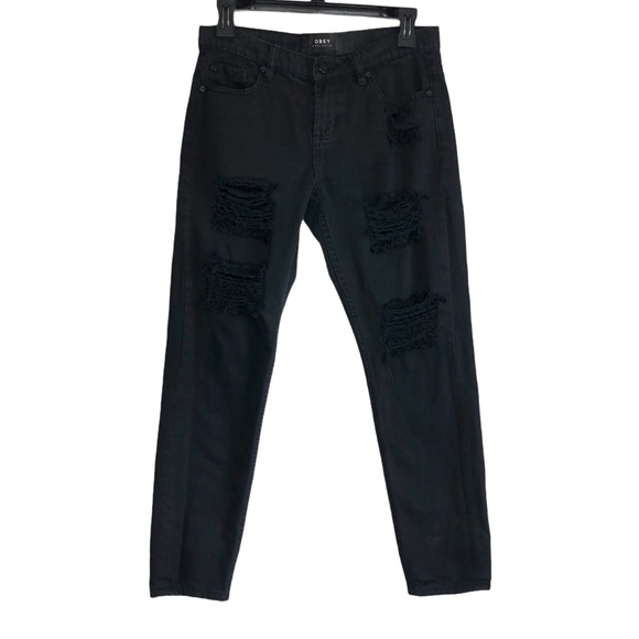 Obey The Nemesis Distressed Black Jeans size 25 - Picture 15 of 15
